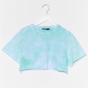 Tie Dye Micro Crop Tee - mint